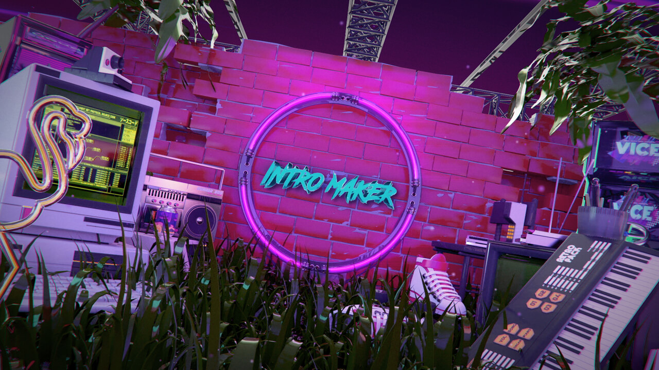 Retrowave Neon Wall Text